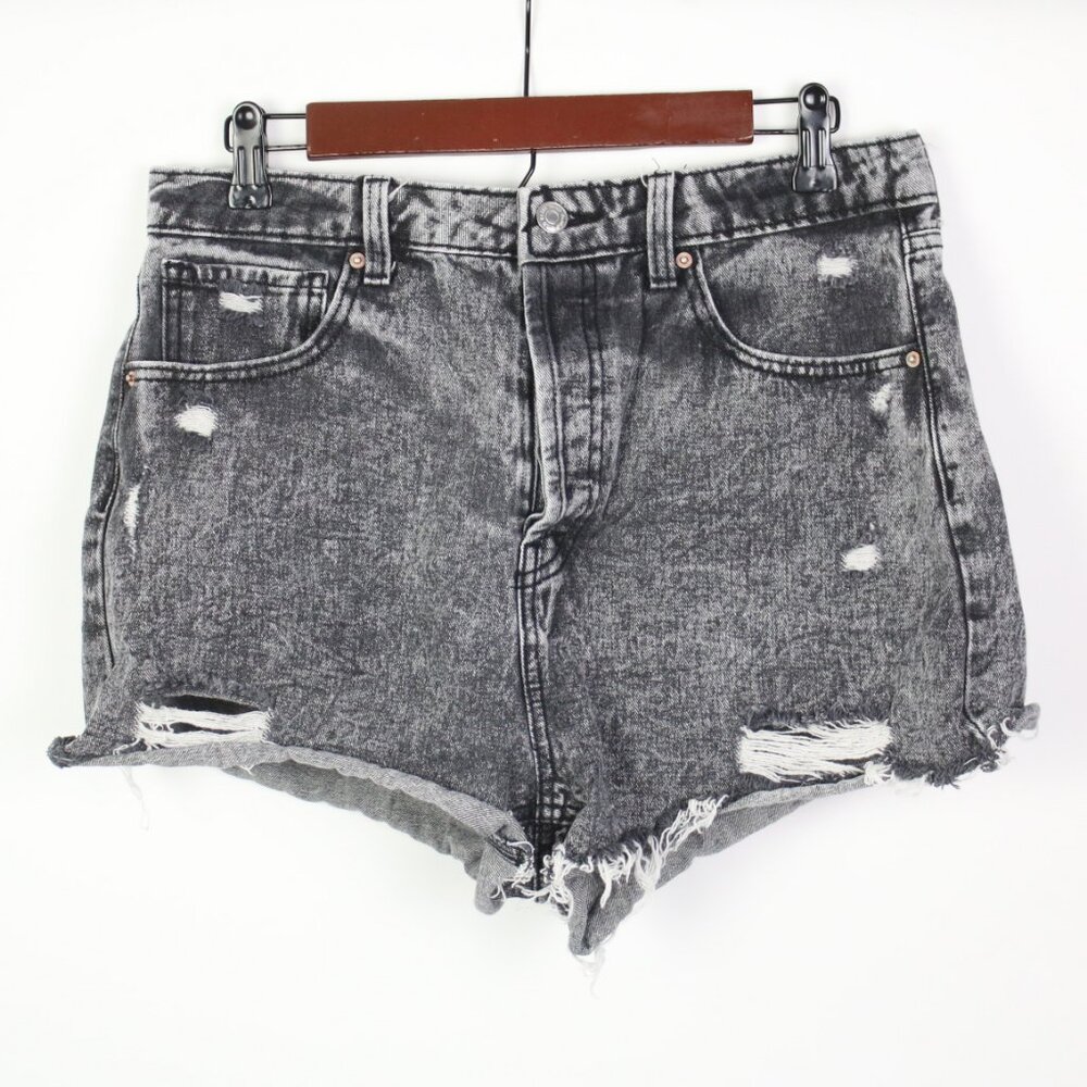 Wild Fable Womens Size 12 Distressed High Rise Button-Fly Denim Shorts